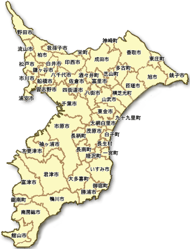 千葉県全体の地図