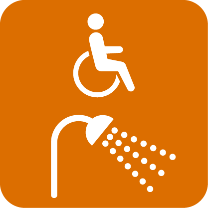 障害者対応シャワースペースがある